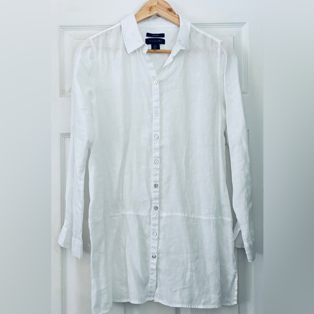 White Long Sleeve Linen Women’s Shirt